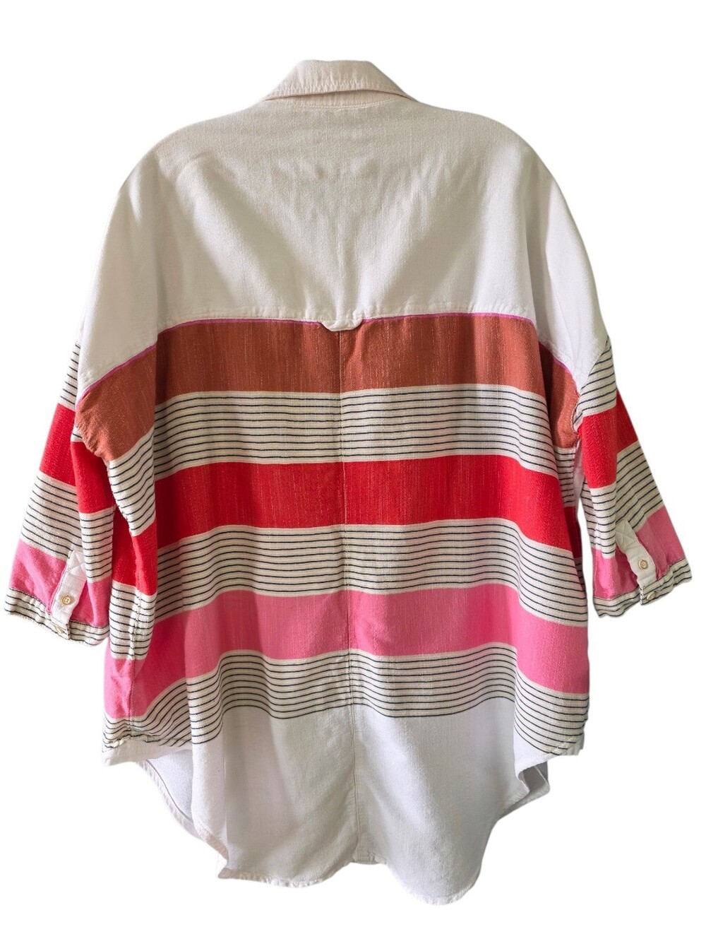 HOLDING HORSES Anthropologie Monroe Colorblock Striped Button-Down Shirt Size M - Picture 3 of 9